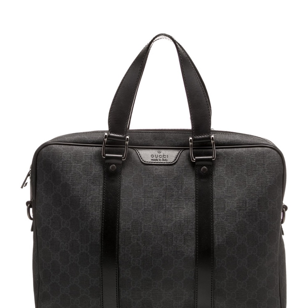 Gucci Black Supreme Zip Laptop Soft Briefcase